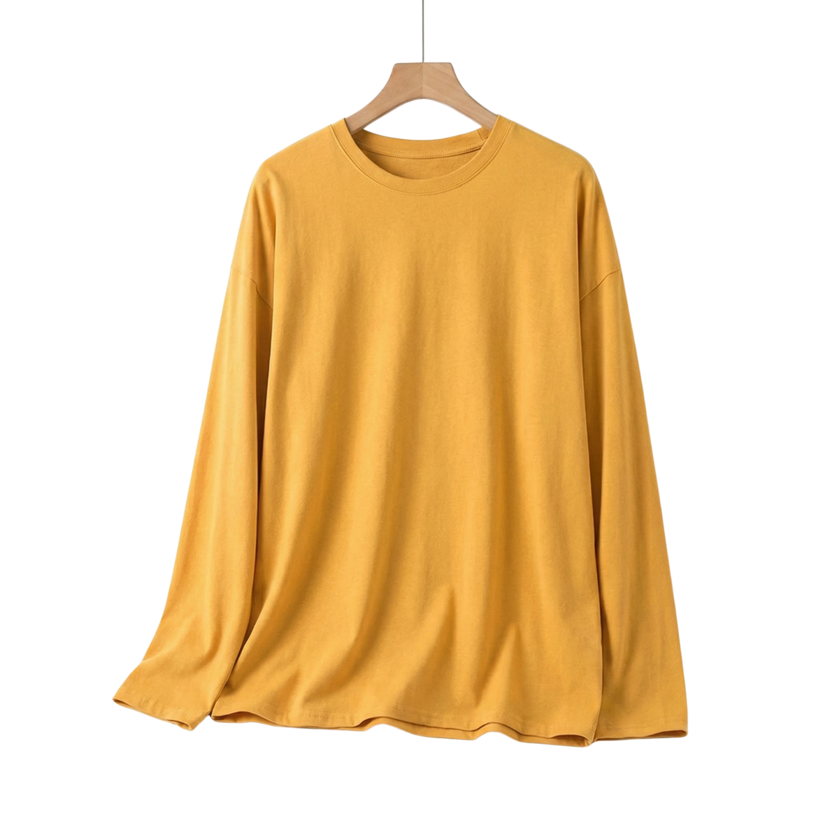 Men's Oversized Long-Sleeve Cotton T-Shirt