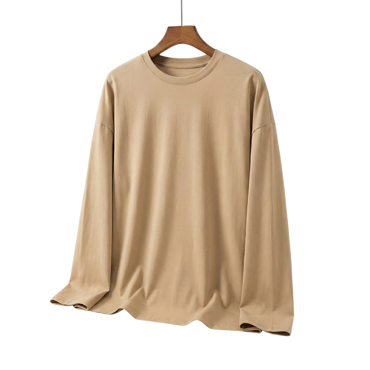 Men's Oversized Long-Sleeve Cotton T-Shirt