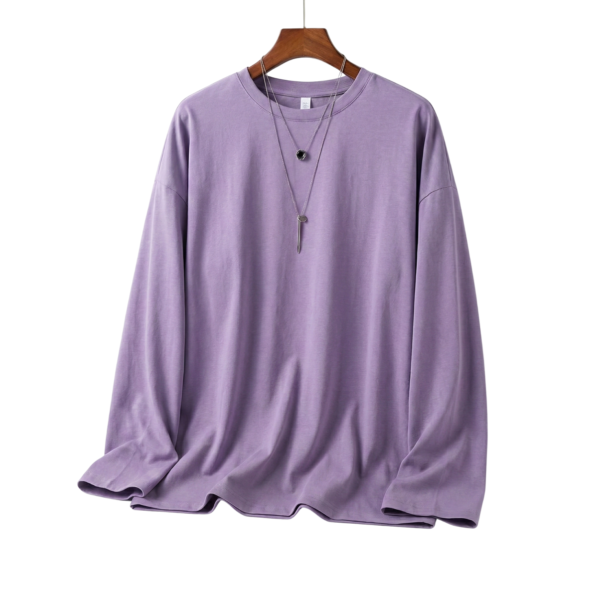 Men's Oversized Long-Sleeve Cotton T-Shirt