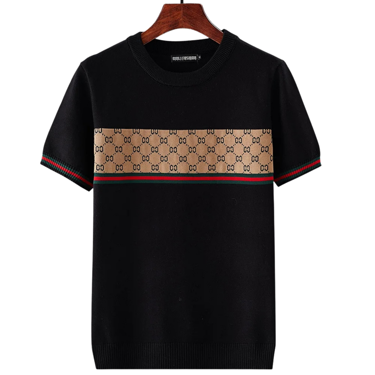 Men's Geometric Knit Short Sleeve Pullover