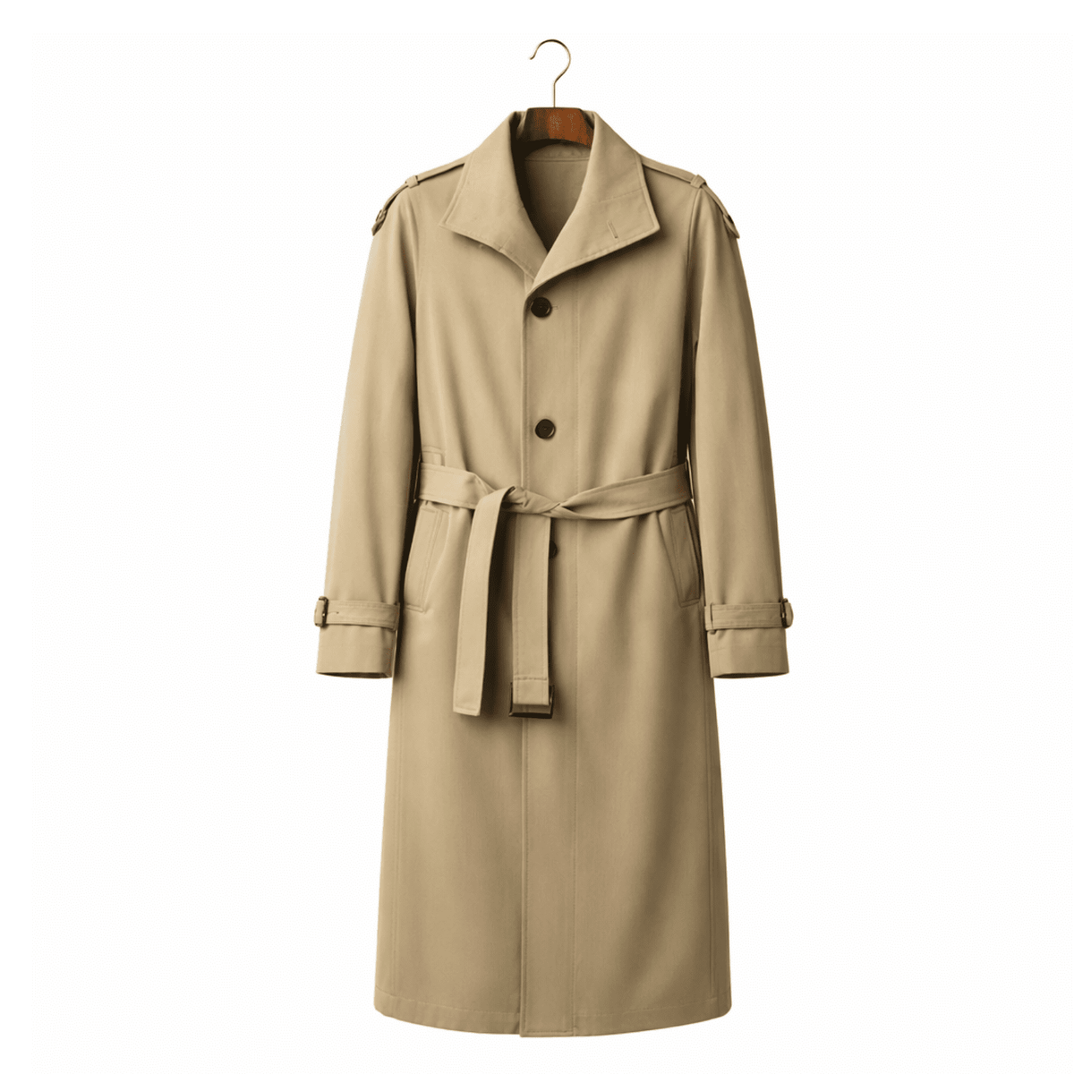 Men's Slim-Fit Windbreaker Long Coat
