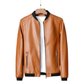 Herren-Bomberjacke aus PU-Leder