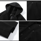Men's Hooded Double-Breasted Trench Coat