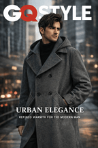 Men's Hooded Double-Breasted Trench Coat