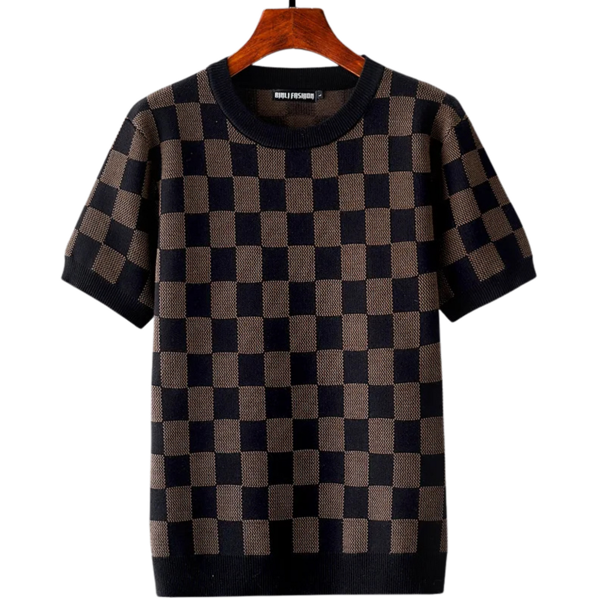 Men's Geometric Knit Short Sleeve Pullover