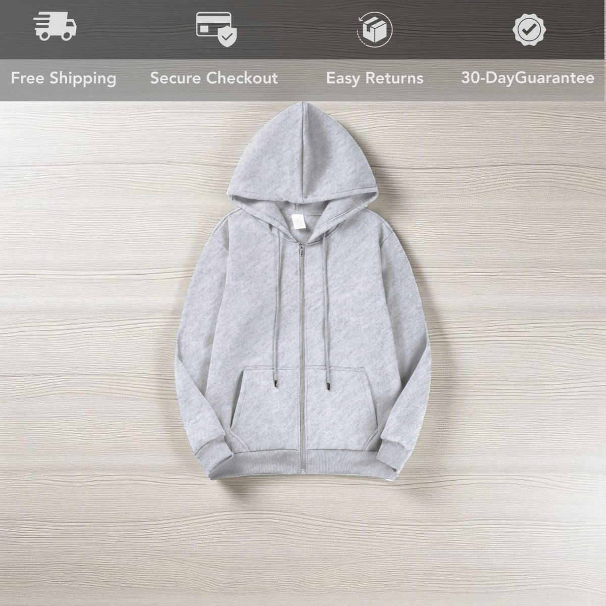 Men's Fleece-Lined Zip-Up Hoodie
