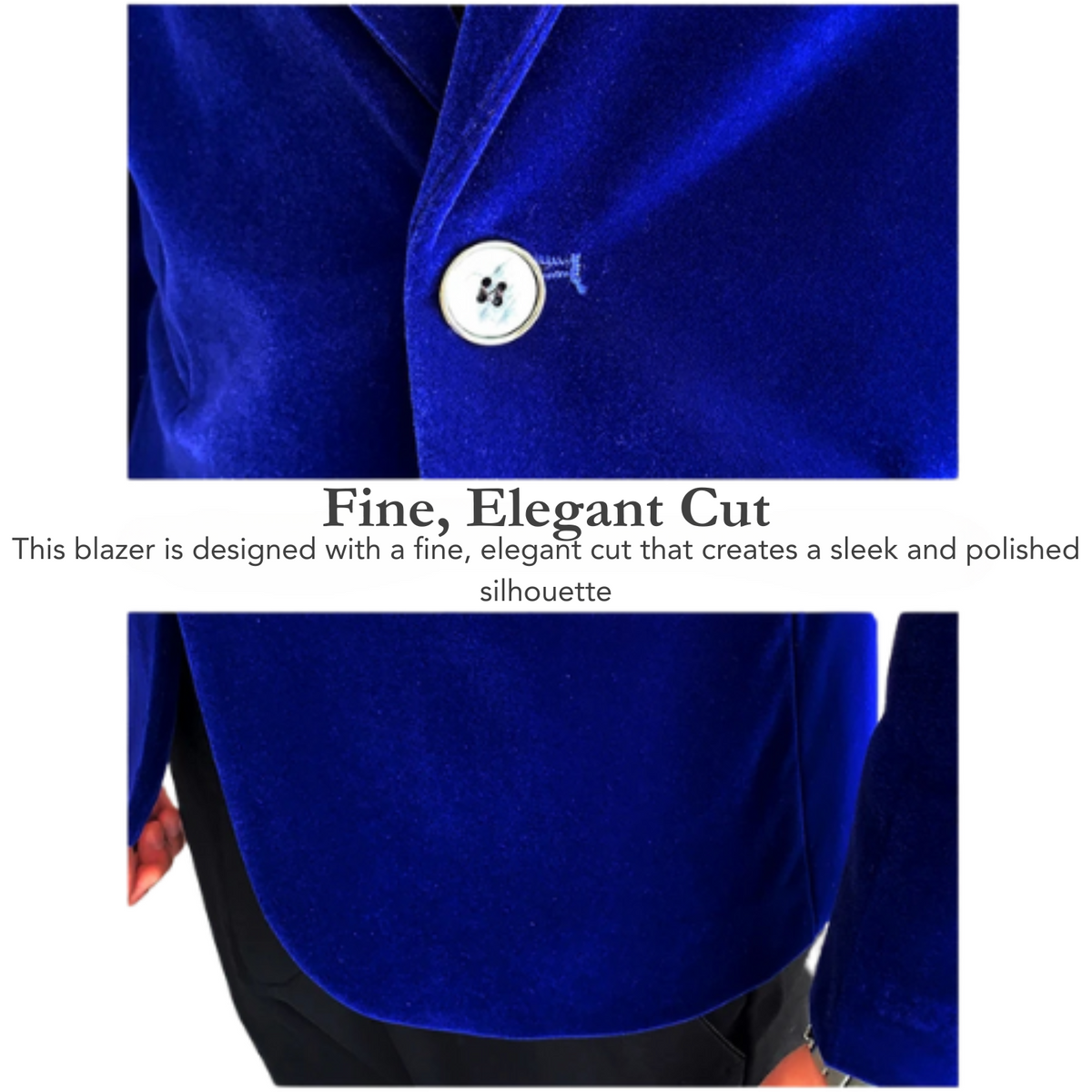 Men's Velvet Blazer – Single Button, Slim Fit