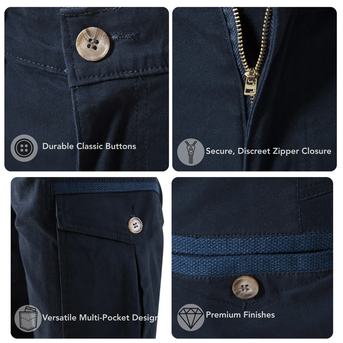Men's Cotton Cargo Pants with Multi-Pocket Design