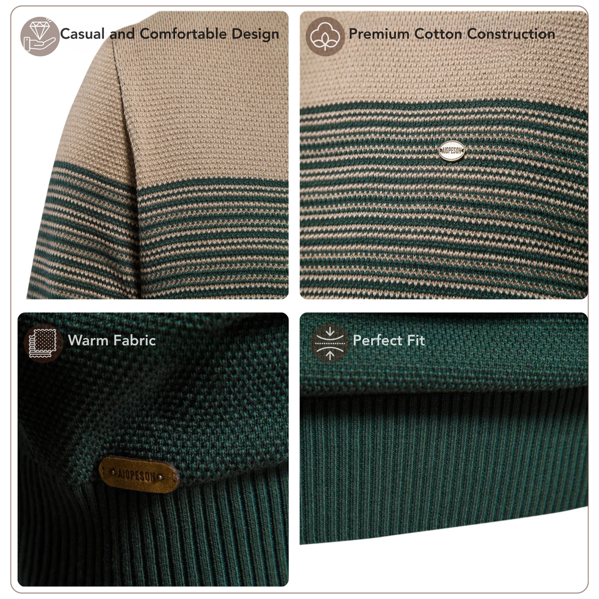 Men's Patchwork Crew Neck Knit Sweater