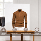Men's Mock Neck Button Cardigan