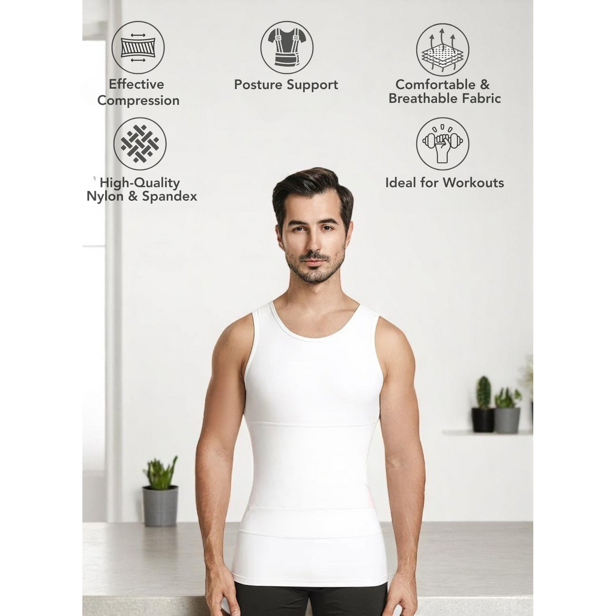 Men's Seamless Compression Shaping Vest