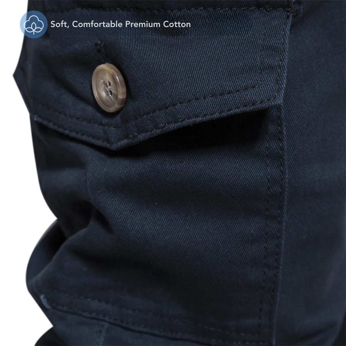 Men's Cotton Cargo Pants with Multi-Pocket Design