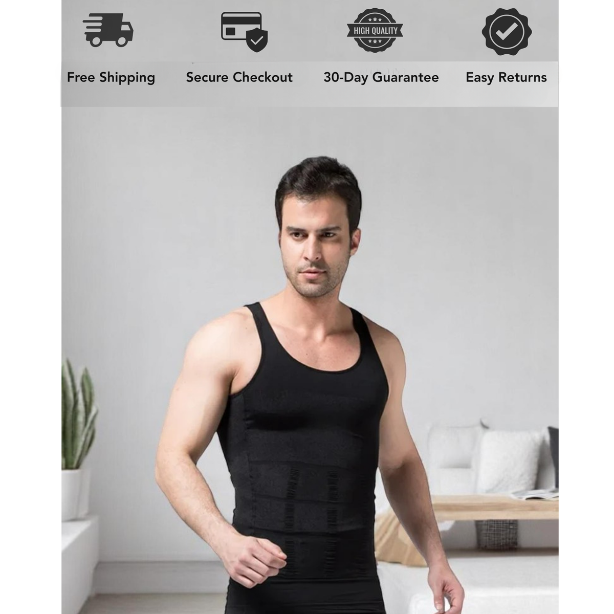 Men's Seamless Compression Shaping Vest