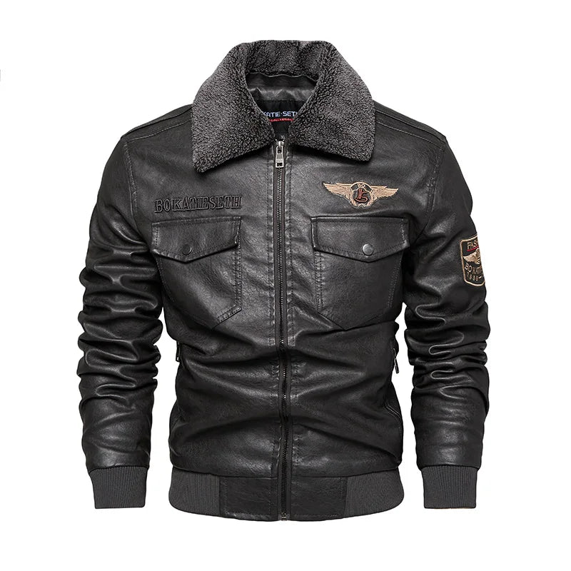 Men's Synthetic Leather Biker Jacket