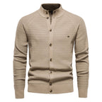 Men's Mock Neck Button Cardigan