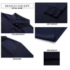 Men's Slim-Fit Long-Sleeve Top with Striped Collar