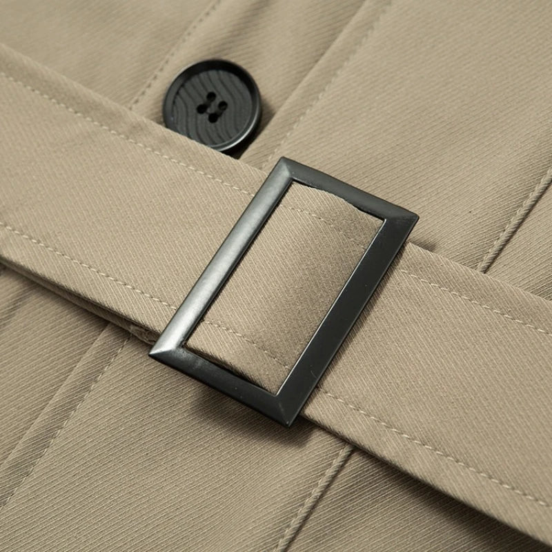 Men's Slim-Fit Windbreaker Long Coat