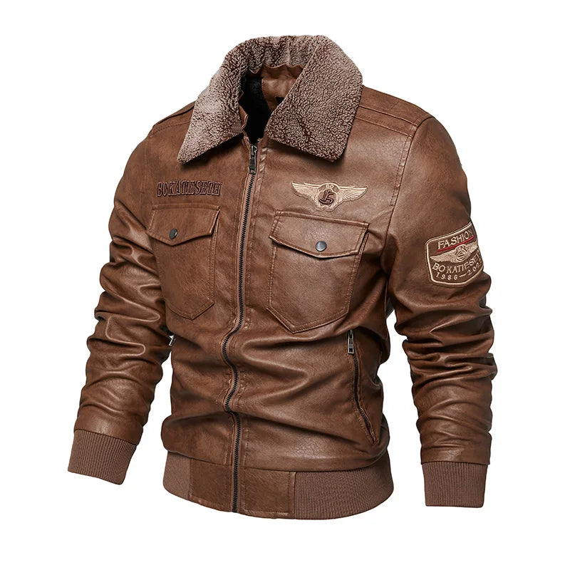 Men's Synthetic Leather Biker Jacket