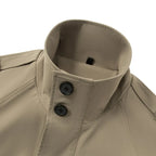 Men's Slim-Fit Windbreaker Long Coat