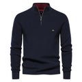 Men's High-Neck Full-Zip Cotton Cardigan