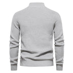 Men's High-Neck Full-Zip Cotton Cardigan