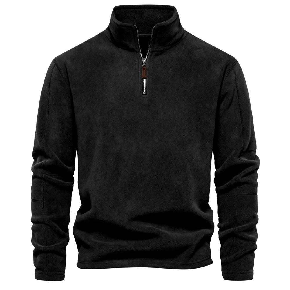 Men's Warm Fleece Jacket with Zipper Collar