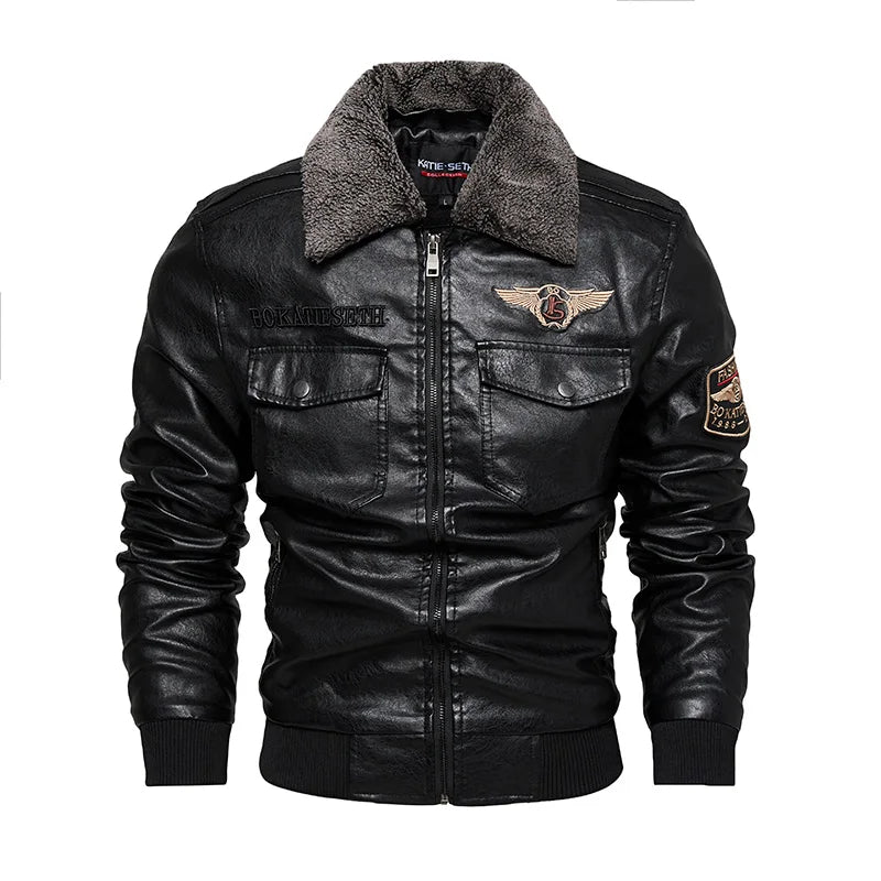 Men's Synthetic Leather Biker Jacket