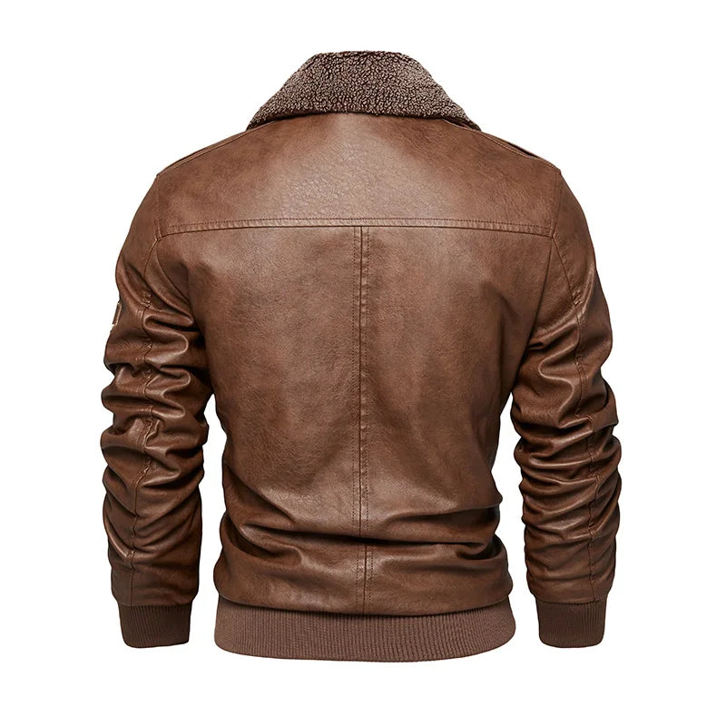 Men's Synthetic Leather Biker Jacket