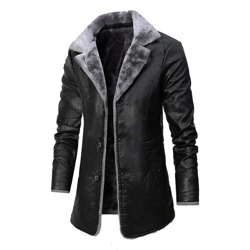 Men's Faux Leather Insulated Jacket