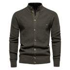 Men's Mock Neck Button Cardigan