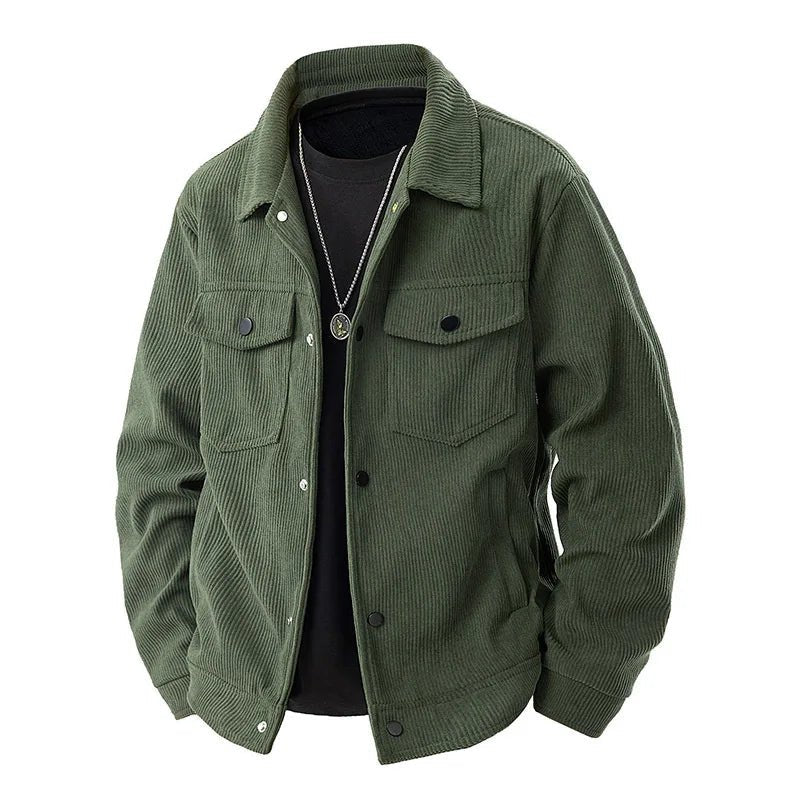 Men's Corduroy Jacket – Loose Fit, Single-Breasted, Winter Outerwear