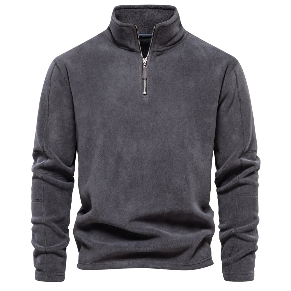 Men's Warm Fleece Jacket with Zipper Collar