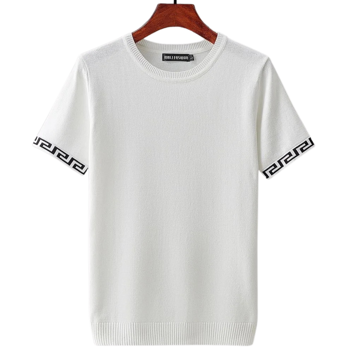 Men's Geometric Knit Short Sleeve Pullover