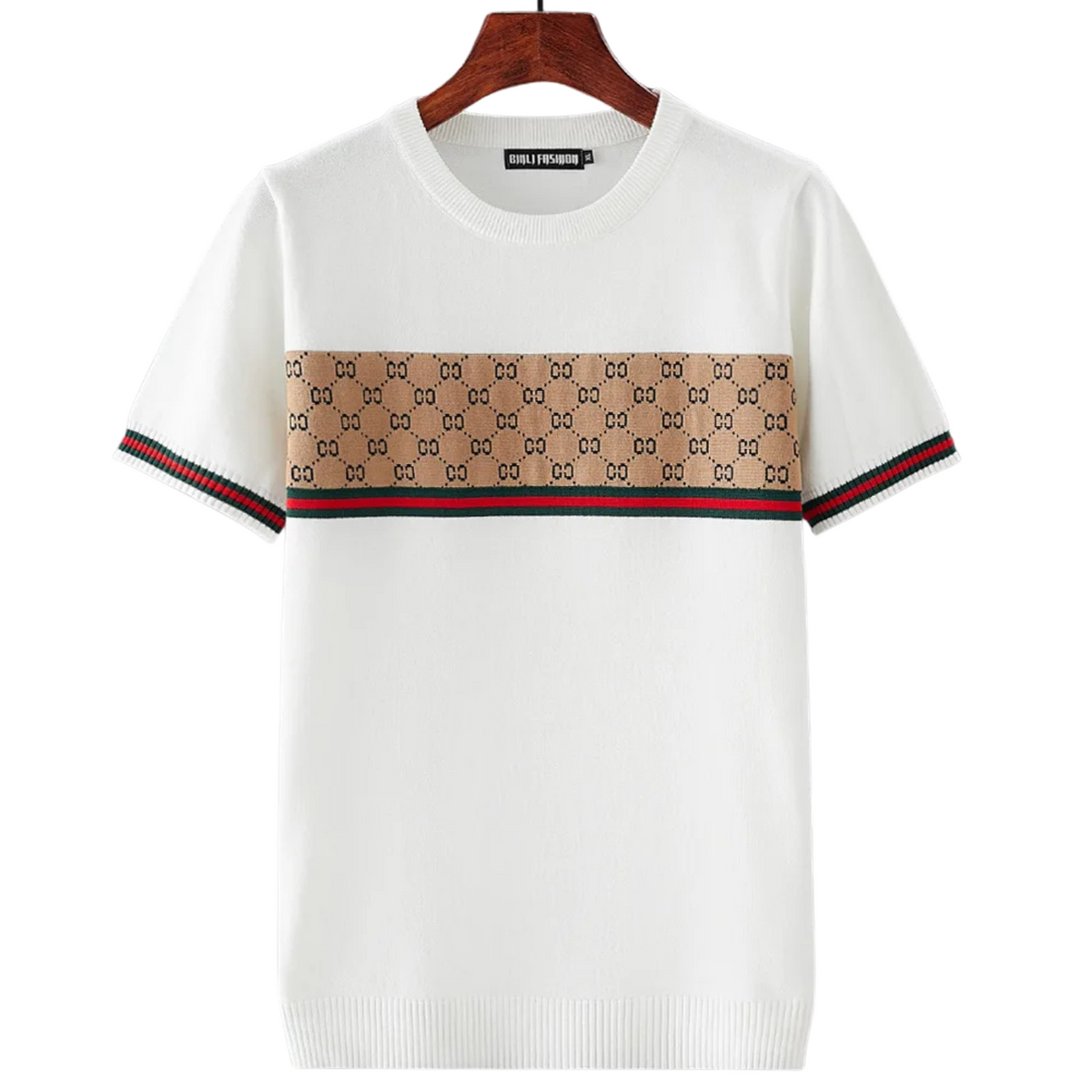 Men's Geometric Knit Short Sleeve Pullover