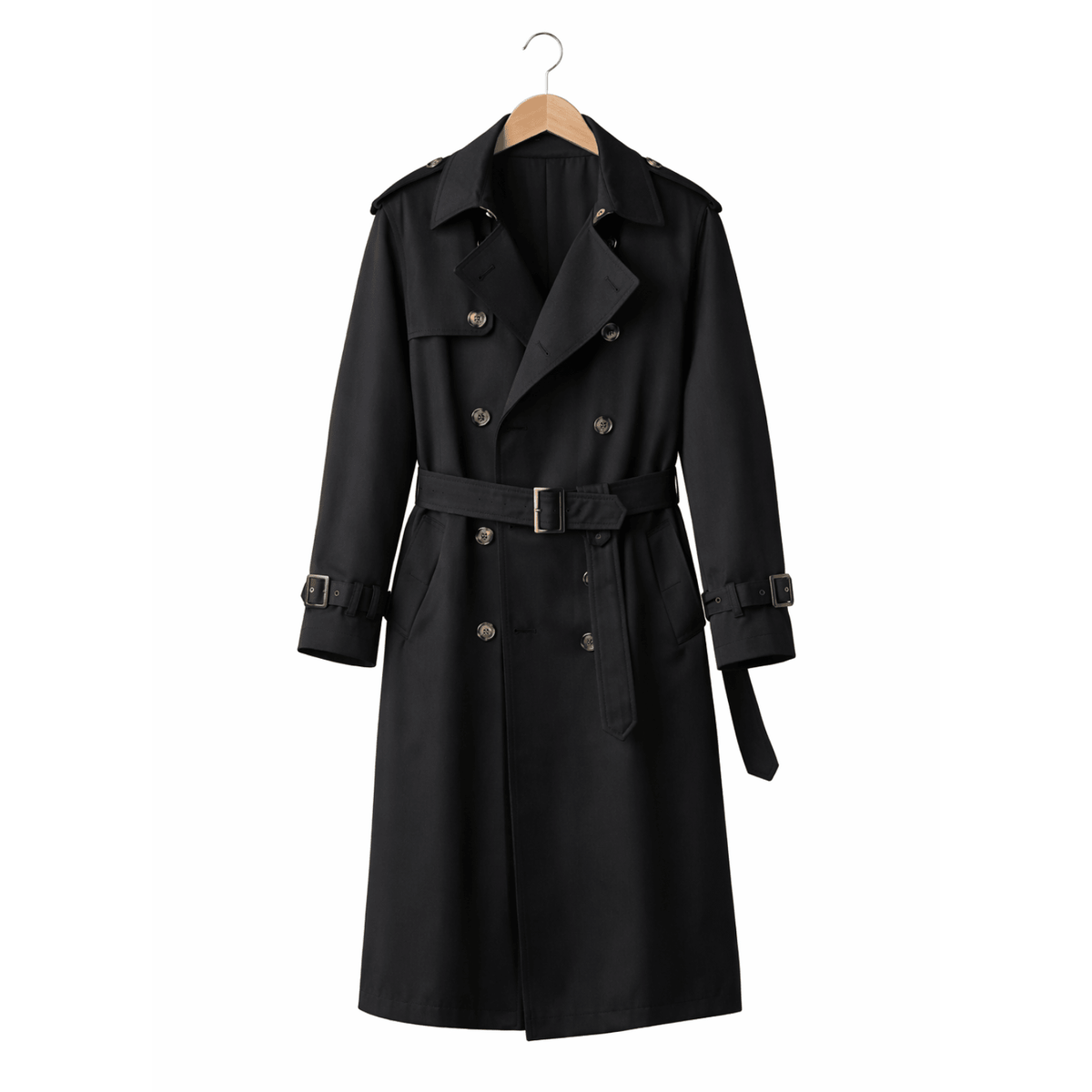 Men's Double-Breasted Belted Trench Coat