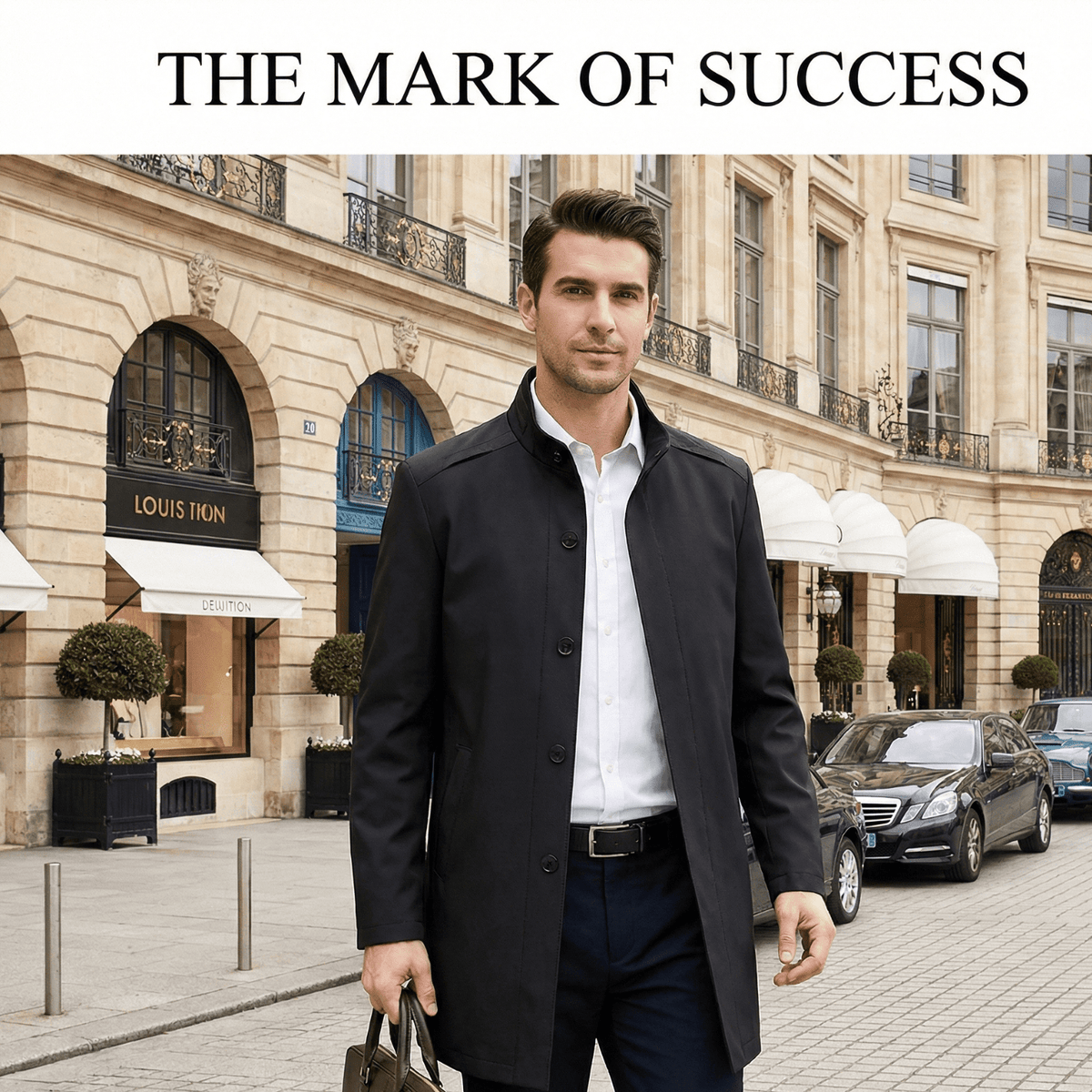 Men's Stand Collar Trench Coat