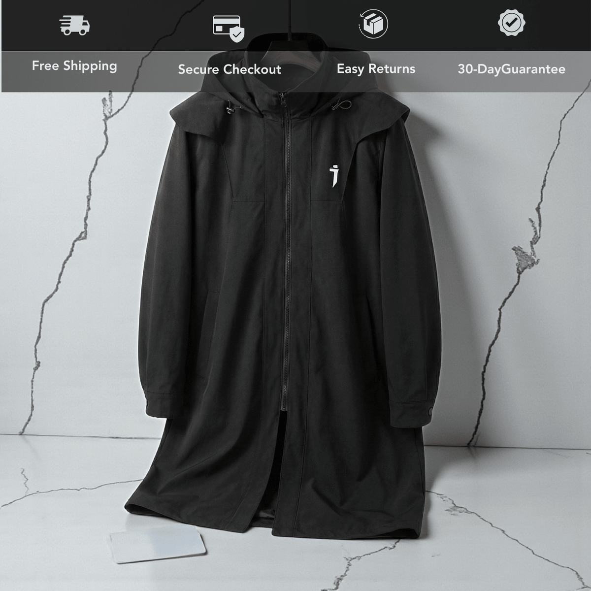 Men's Tactical Trench Coat – Long Windbreaker Jacket