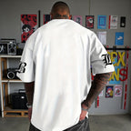 Men's 3D Letter Graphic Long Sleeve Tee