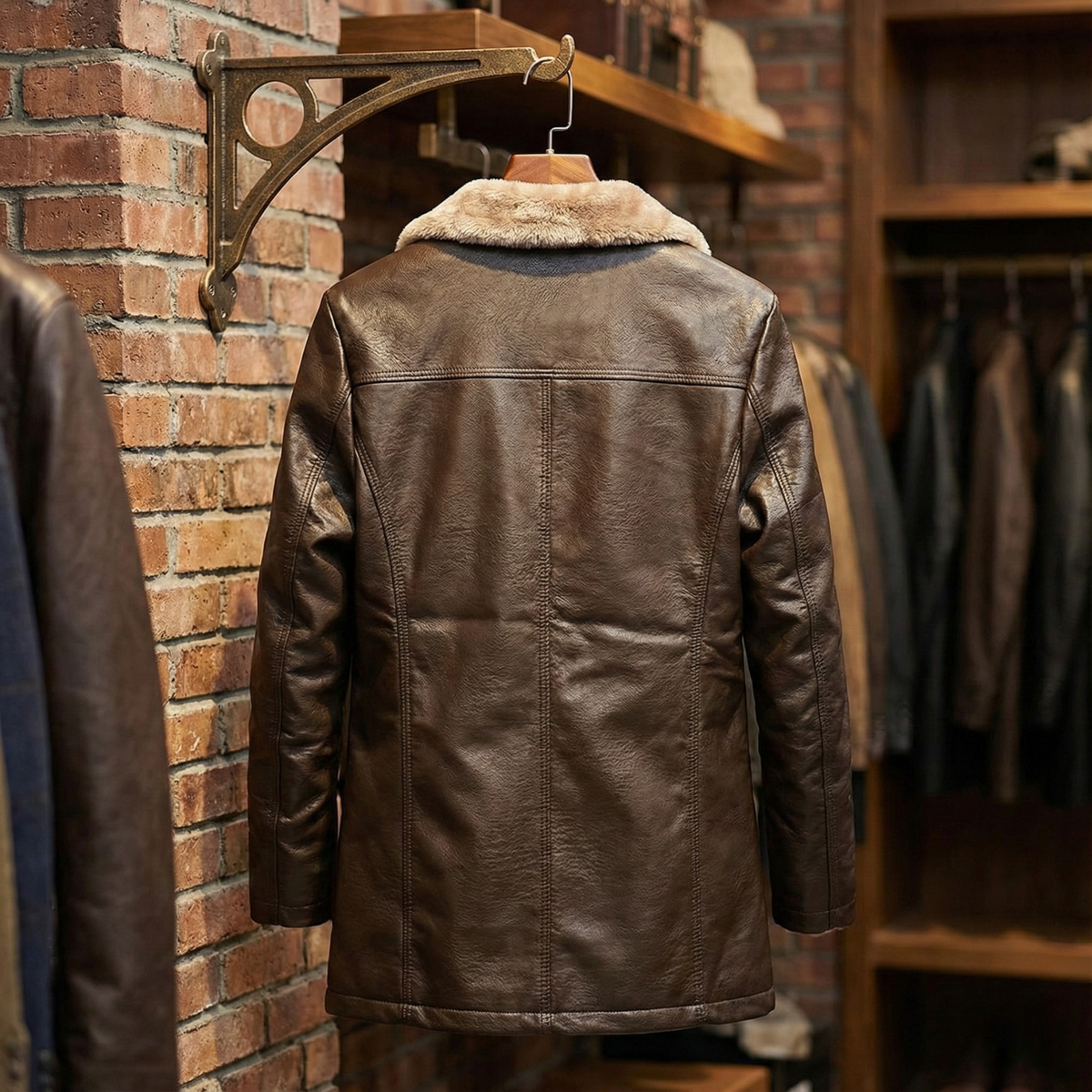 Men's Faux Leather Insulated Jacket
