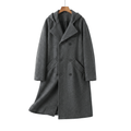 Men's Hooded Double-Breasted Trench Coat