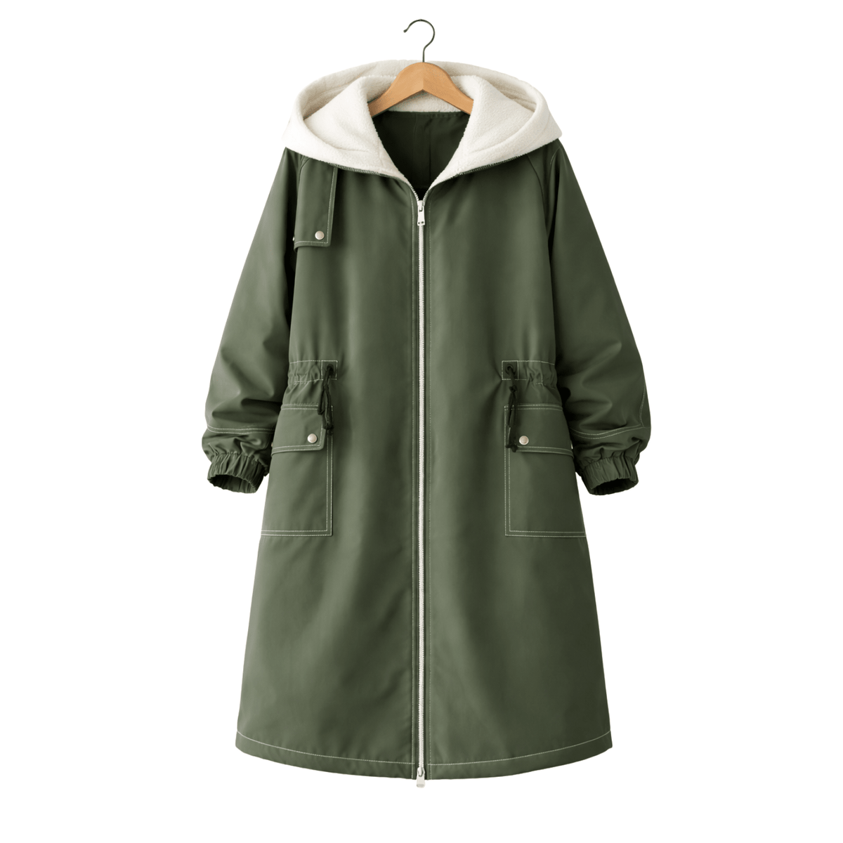 Men's Hooded Long Loose Fit Trench Coat