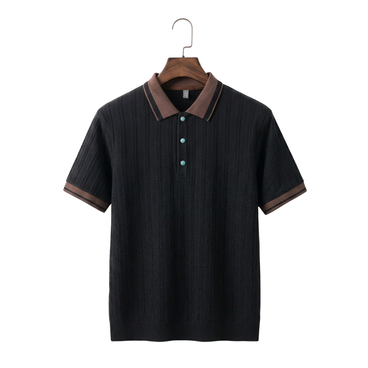 Men's Color-Block Jacquard Knit Polo Shirt