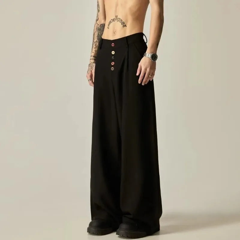 Men's Wide-Leg Pleated Trousers