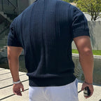 Men's Retro Mesh Knitted Polo Shirt