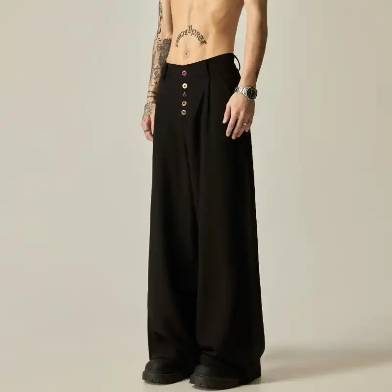 Men's Wide-Leg Pleated Trousers