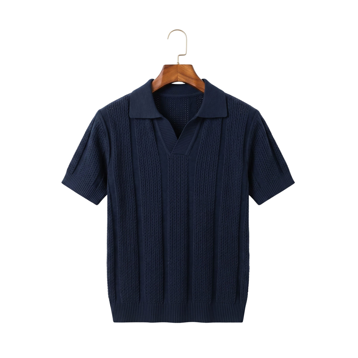 Men's Retro Mesh Knitted Polo Shirt