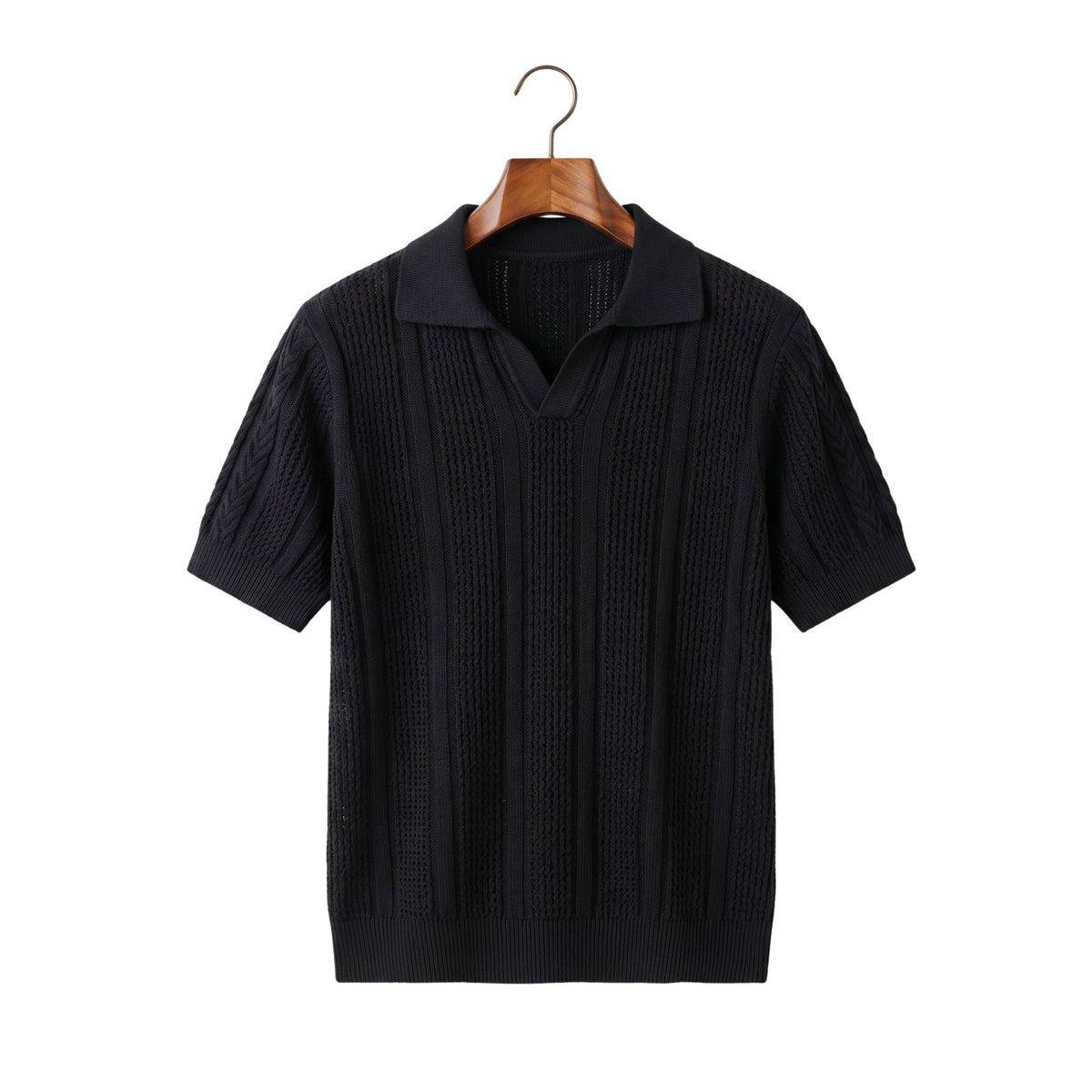 Men's Retro Mesh Knitted Polo Shirt