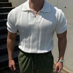 Men's Retro Mesh Knitted Polo Shirt