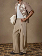 Men's Pleated High-Waisted Dress Pants