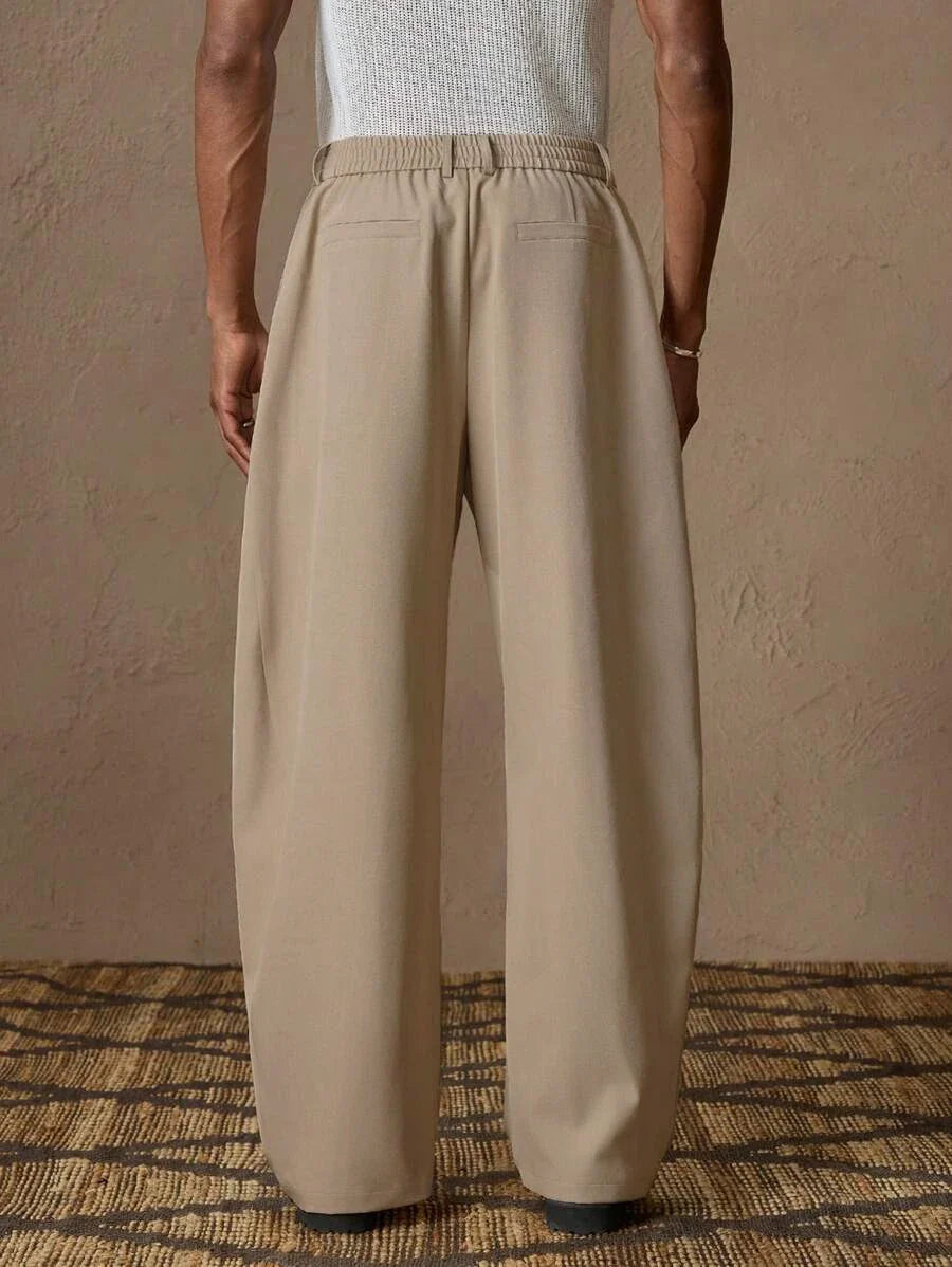 Men's Pleated High-Waisted Dress Pants